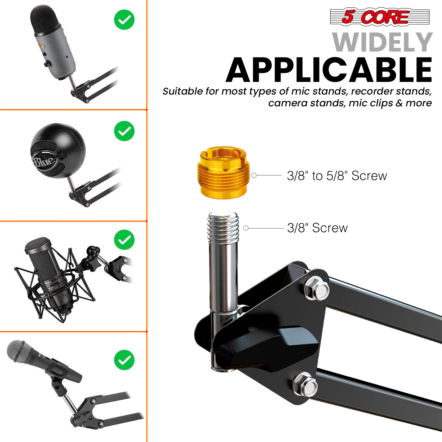 5 Core Microphone Stand Suspen - đánh giá và giá Microphone Arm Boom